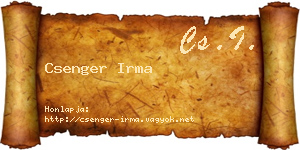 Csenger Irma névjegykártya