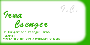 irma csenger business card